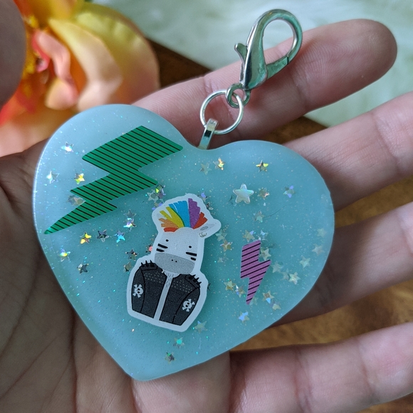 🌈BOGO🌈 Resin Keychain - Punk Zebra - Picture 5 of 5